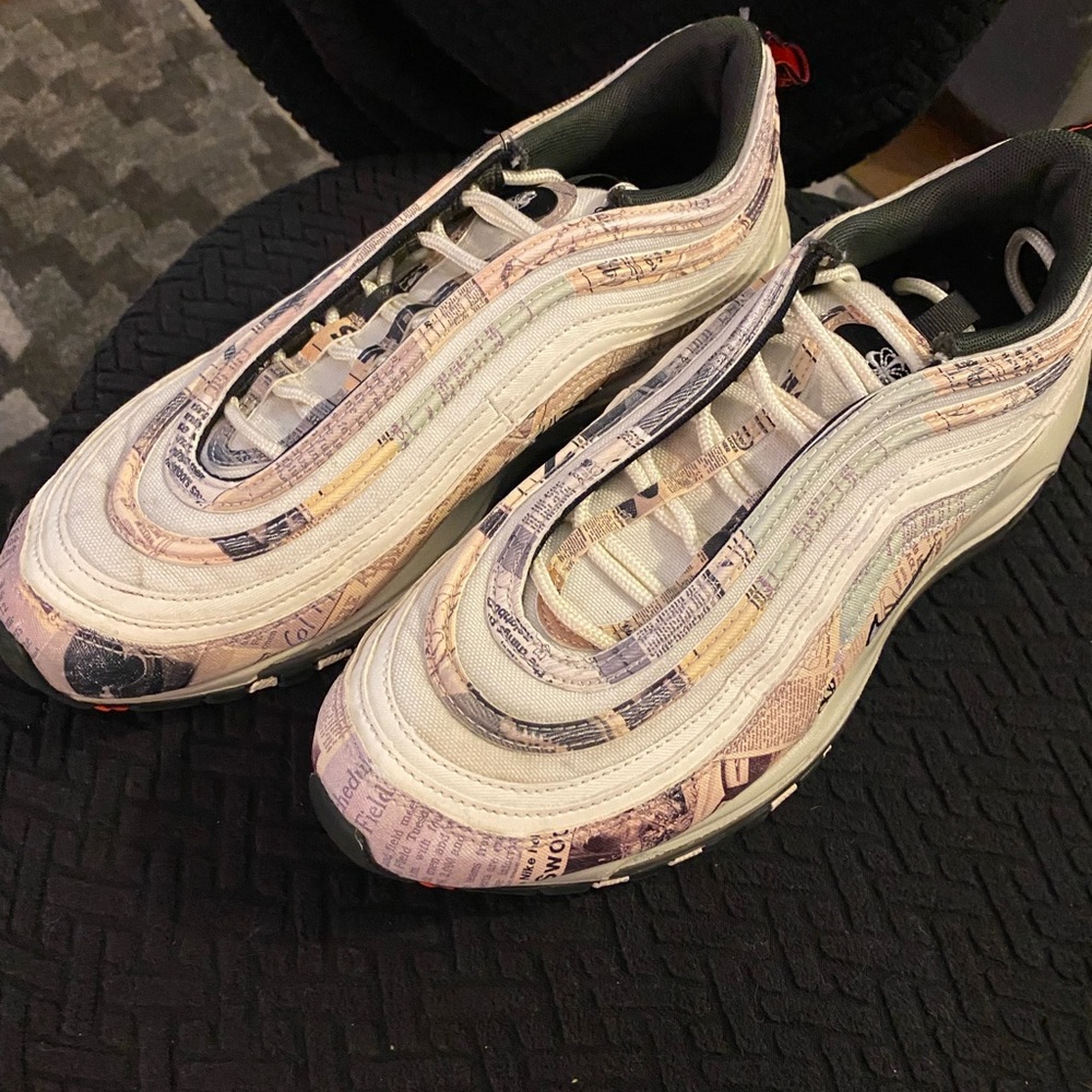 Newspaper Print Air Max 97 Sneakers